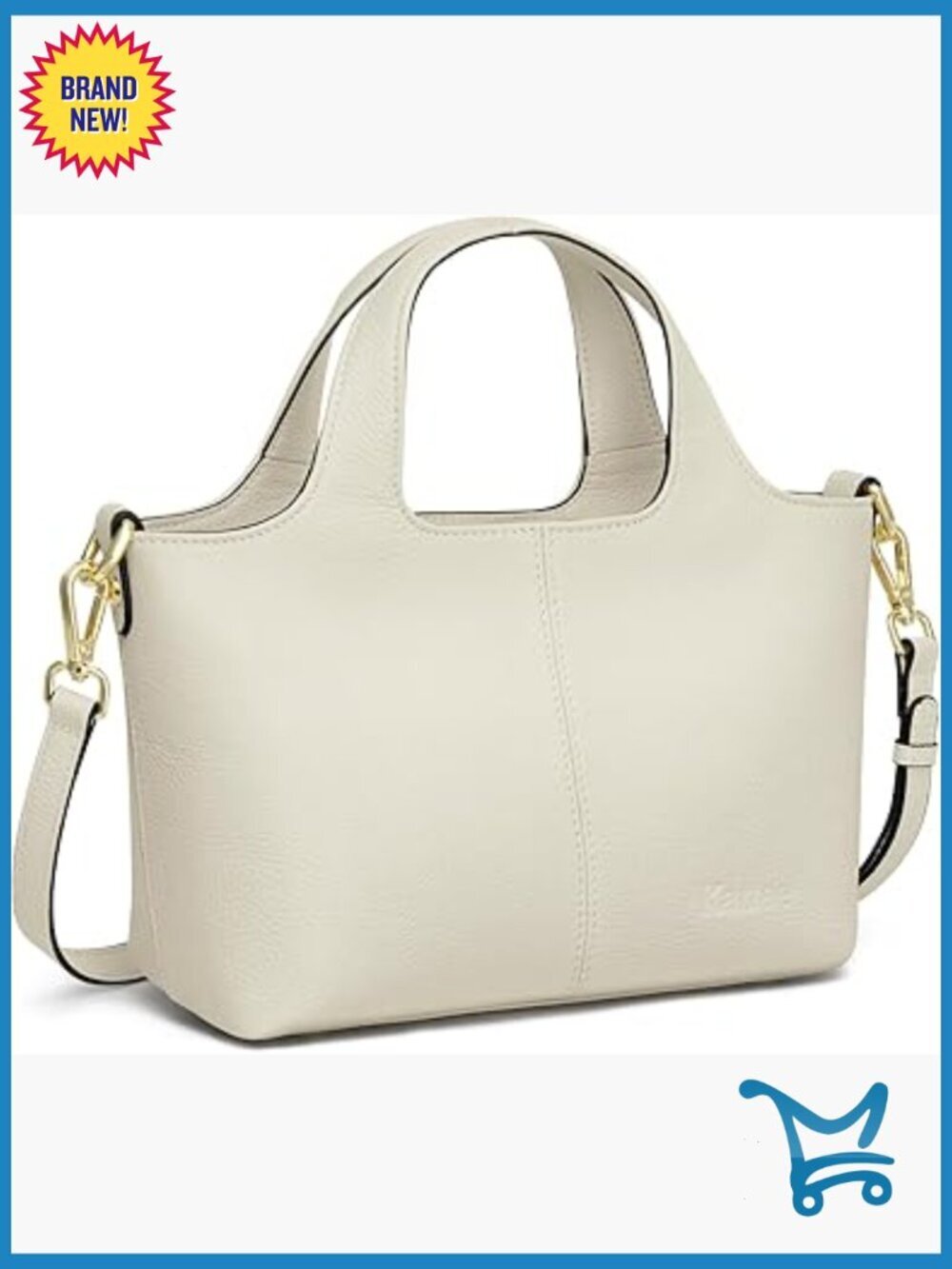 Small Leather Crossbody Bag with Top Handle, Adjustable Strap, Satchel Style